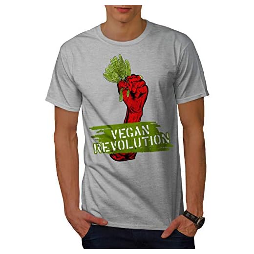wellcoda Vegano Rivoluzione Uomini Maglietta Crudo T-Shirt con Stampa Grafica