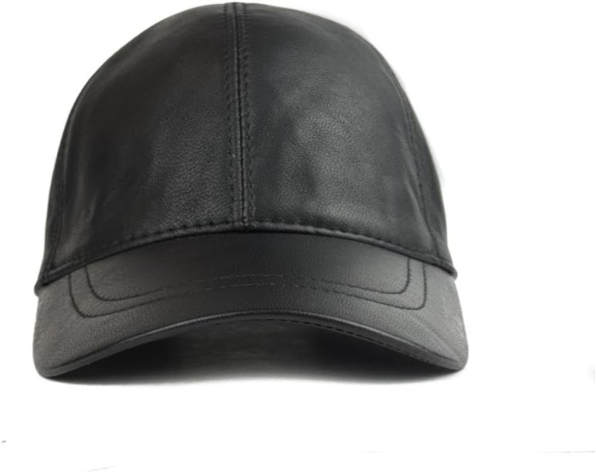 Lukkizara Genuine Leather Unisex Baseball Cap - 100% Lambskin Leather Adjustable Dad Hat