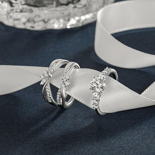 Jeulia Interchangeable Twist Infinity Engagement & Wedding Band Ring Set for Women 925 Sterling Silver Bridal Set with 1.9ct Diamonds Anniversary Promise Gift with Jewelry Box4