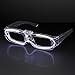 FlashingBlinkyLights White Sound Activated LED Light Up Party Glasses