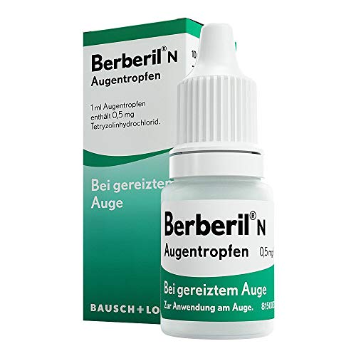 Berberil N - Augentropfen bei gereizten und geröteten Augen - bei unspezifischen Augenreizungen - Augentropfen gegen rote Augen - abschwellende Wirkung (1 x 10 ml)