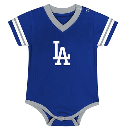 MLB Newborn & Infants 0-24 Months Official Primary Logo Creeper Romper Jersey (US Age 0 Months 3 Months Los Angeles Dodgers - Blue)