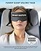 Travel Pillows for Airplanes, Plane Pillow with Eye Mask for Long Flights Sleeping, 360° Support Airplane Head Strap Compact Flight Essentials for Travel Sleep Neck Upright, Stop Bobblehead (Grey)