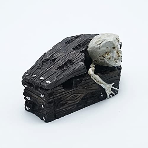 Kocris Casa Skull Aquarium Fish Reptile Tank Decoration Resin Cave House Skeleton Small Pet Decorative Landscape Terrarium Ornament Halloween Décor fot Snake Lizard Spider Tanks - Image 2