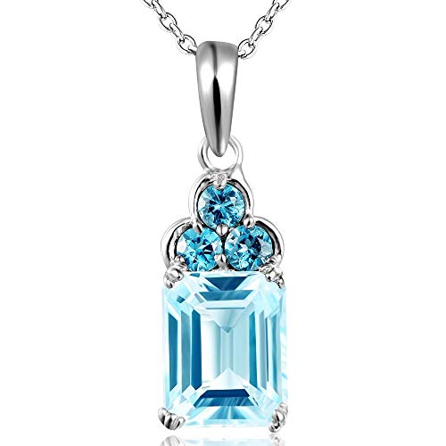 Collier topaze bleu ciel et pendentif argent 925 à porter au quotidien ou en soirée