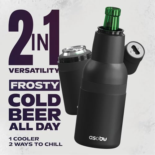 Asobu Frosty Beer Holder,2 Go Vacuum Insulated Double Walled Stainless Steel Beer Can and Bottle Cooler with Beer Opener, Bpa Free, Fits Standard 12oz, Ice Cold for Hours, Great Gift for Beer Lovers - Image 4