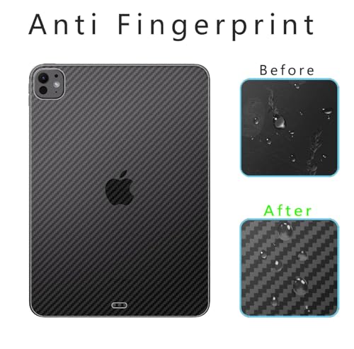 GIOPUEY Rückseite Folie Kompatibel mit iPad Pro 13 M5 2025, [4 Stück] 0.1mm Ultradünn Carbon Muster Rückseite Folie, Kratzfest Anti Fingerabdruck rutschfest