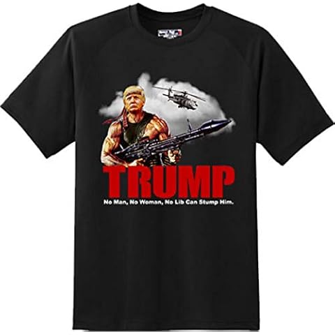 AmazingShirts Trump Rambo America Republican Humor Patriotic T Shirt New Graphic Tee (L) Black Cover