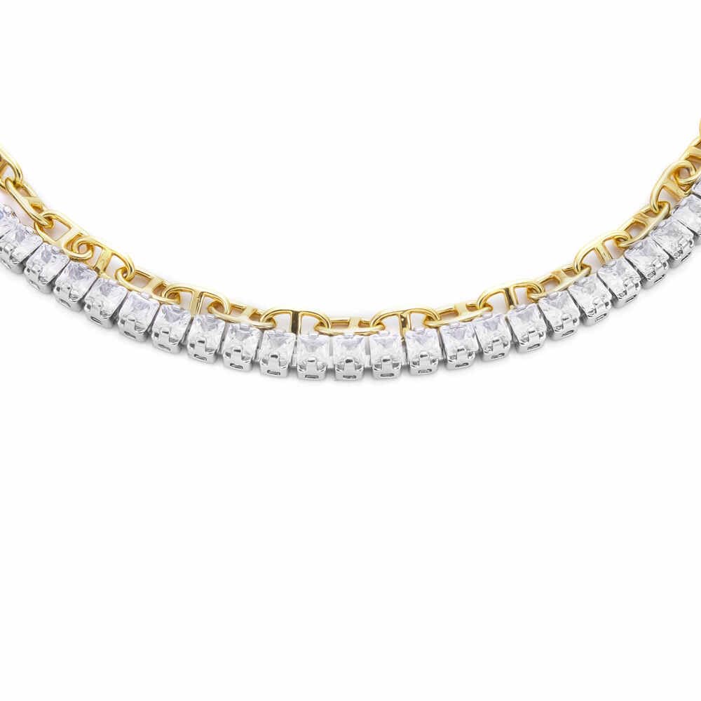 Fossil Bracciale donna in ottone con chiusura a moschettone a doppia catena