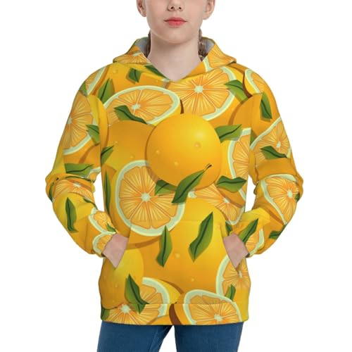 Yellow Limes Kid Hoodies Boys Sweatshirts Girls Pullover with Pocket