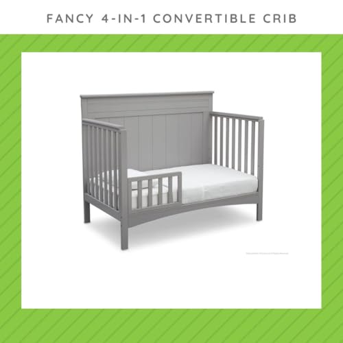 Image of Toddler Bed Safety Guard Rail Compatible with Delta Children Convertible Cribs - Solid Wood Rail for Convertible Crib to Toddler Bed Conversion - Safety Guard Rail for Children (Grey - 026, #0080)