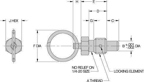 CL-8-RHRP-S Carr Lane Manufacturing Hand-Retractable Plunger, Pull Ring, Non-Locking Type, Stainless Steel: Thread 1/2-13