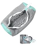 GAJUS Sacchetti per Scarpe Lavatrice con Cerniera, Riutilizzabile Sacchetti Lavanderia in Microfibra per Lavatrice, Grigio, 2 Pezzi, Sacchetto Protettivo per Scarpe Delicate