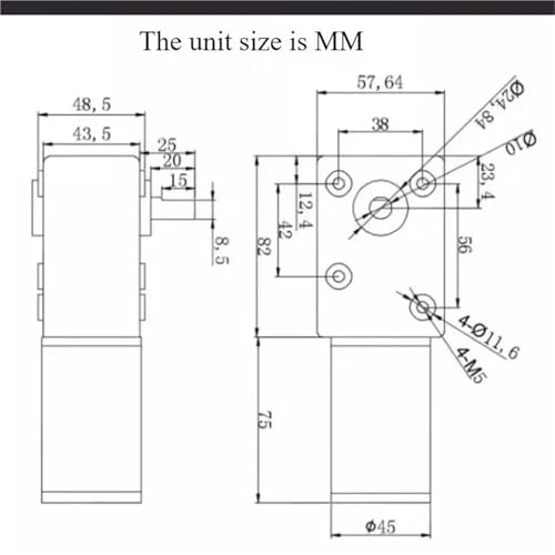 Moteur à engrenages vis sans fin turbo métal 12V bloque charge automatique