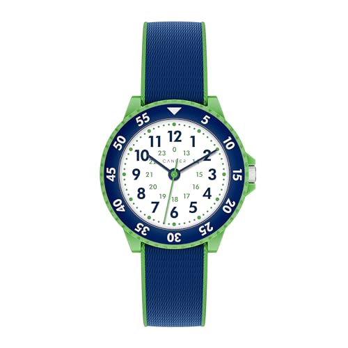 Cander Berlin MNA 0330 D Kinderarmbanduhr mit Klettverschluss 3 ATM wasserdicht Armbanduhr Kinder Mädchen Junge Lernuhr analog Klett
