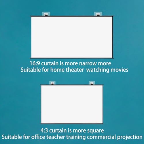 Pantalla de proyección manual 71 pulg 16:9 para hogar miniatura 4