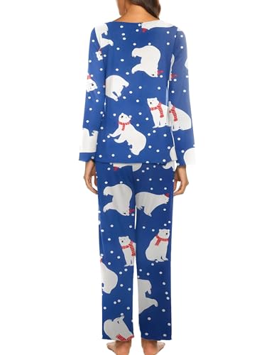 Image of Ekouaer Womens Pajama Sets 2 Piece Lounge Set Fall Winter Pajamas Long Sleeve Pjs Top and Pants Soft Pj Sets Loose Sleepwear