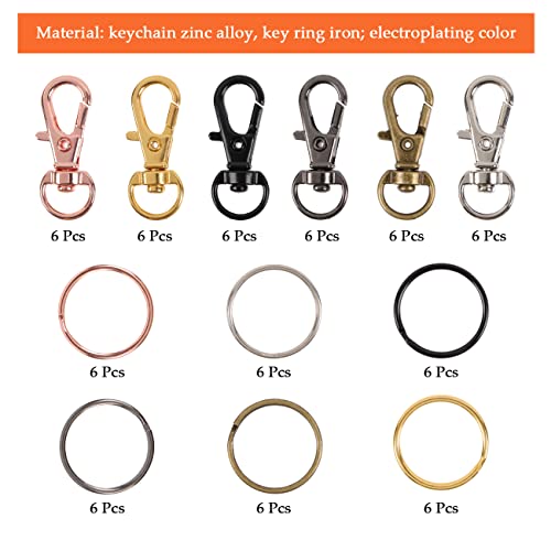 Lobster Clasp Metal Swivel Carabiner Key Ring Hook...
