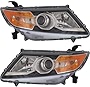Evan-Fischer Headlight Set Compatible with 2014-2017 Honda Odyssey Left Driver and Right Passenger Side Halogen With bulb(s)