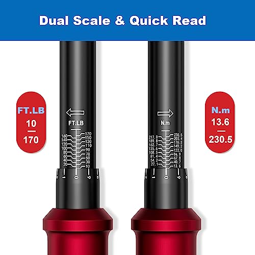 Image of SUERCUP Next-Gen 100-Tooth, 1 /2 inch Drive Click Torque Wrench, 10-170 Ft.Lb