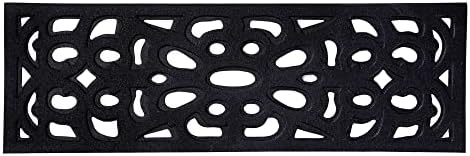 Nicoman Outdoor Doormat Decorative Stair Mats Heavy Duty Drainage Dirt Trapper Porch Rubber Skid Proof Anti Slip - (Narrow, Chocolate, 75 x 25cm)