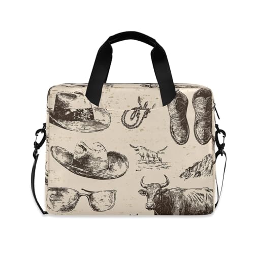 Sacoche ordinateur 15.6 portable antichoc zippée motif grand ouest