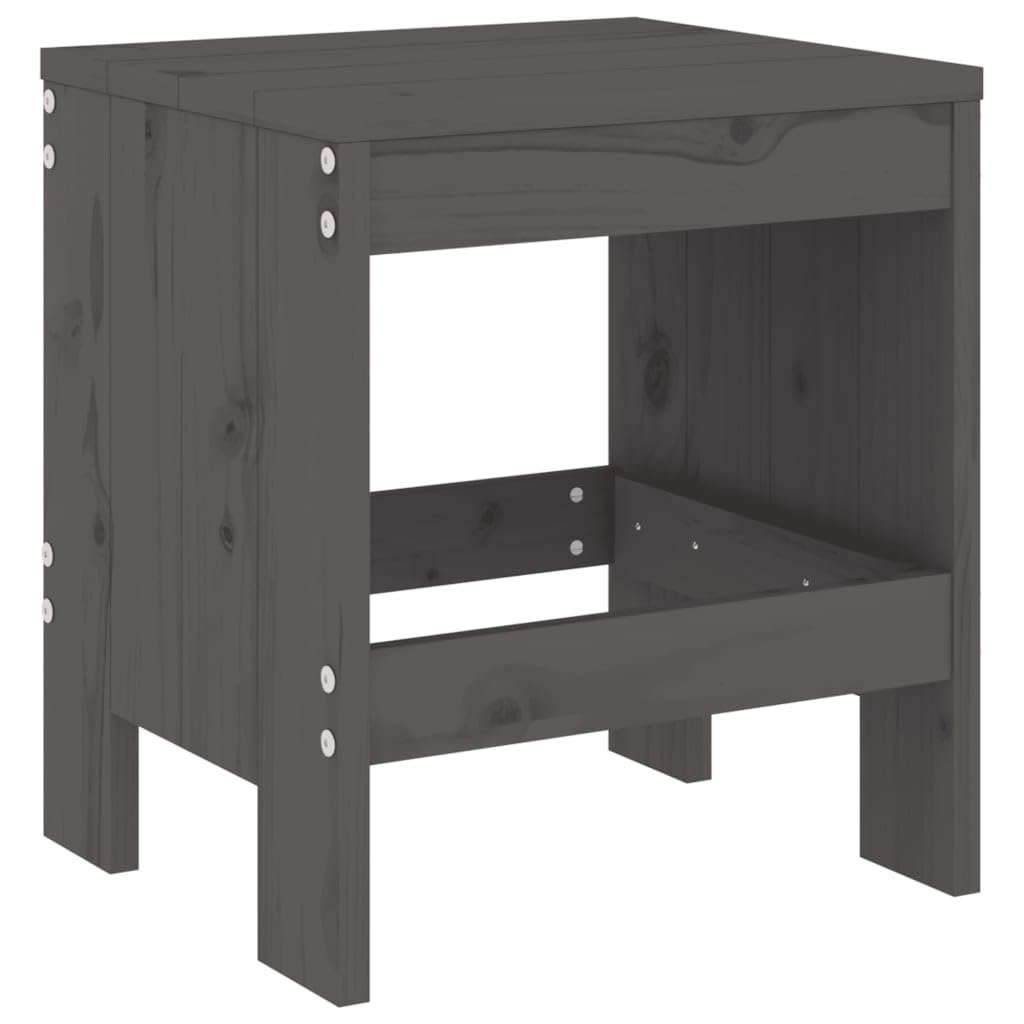 Fengshui Taboret ogrodowy 2 szt. szary 40 x 36 x 45 cm lite drewno sosnowe