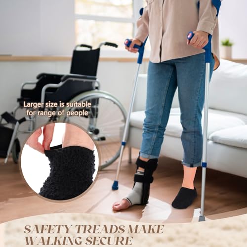 4 Pairs Non Slip Hospital Socks with Grips for Women, Fuzzy Slipper Socks for Women Winter Warm Soft Fluffy Sleep4