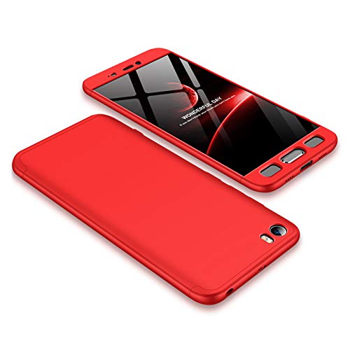 KeKeYM XiaoMi 6 Case Cover, XiaoMi 6 [Hybrid Hard PC] 360 Degree Protection 3 in 1 Slim Cover, Full Body Coverage Case for XiaoMi 6 - Red