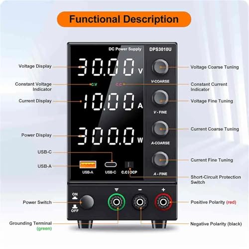 Alimentation CC Variable DPS3010U de Laboratoire avec Écran LCD