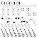 SMARTSTANDARD 12ft Siliding Barn Door Hardware Kit Brushed Nickel Double Door Easy to Install Fit 36