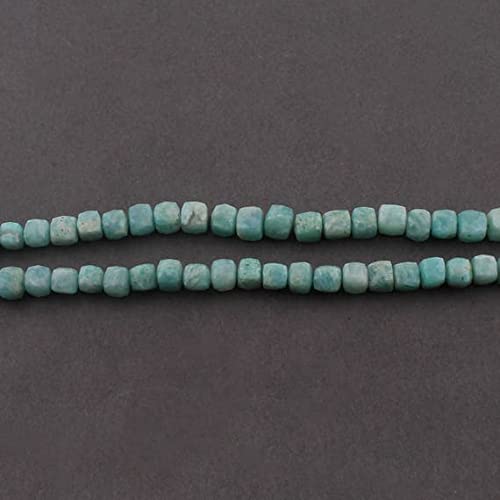 Amazonite naturelle LKBEADS perles cubiques 6mm briolettes pour création bijoux DIY