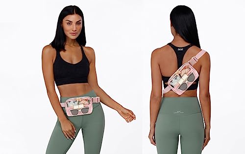 Image of PINK Clear Fanny Pack - Stadium Approved Crossbody Bag with Adjustable Strap for Women & Men - Concerts, Sports, Travelling, Hiking, Running