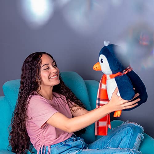 Bicho De Pelúcia Pinguim Grande Com Cachecol