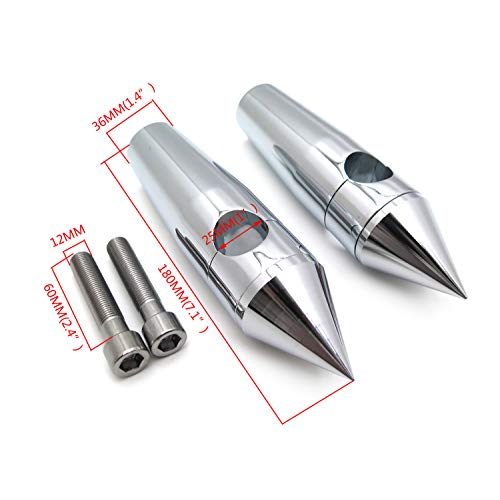 Httmt Mt030-010- Chrome 1" 25Mm Spike Billet Handelbar Riser 4" Rise 7" Overall Height Compatible With Harley Cruisers Choppers Metrics Victory Yamaha Suzuki Kawasaki W/ 2.5Cm Bar Diameter #TOP2
