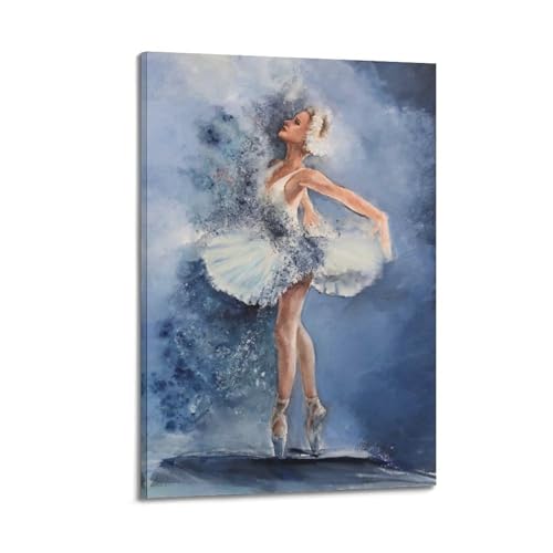 Toile de danse romantique aquarelle bleu WIZIGM pour mur vide