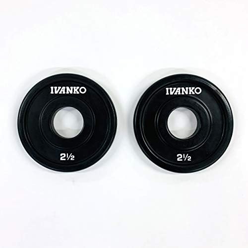 IVANKO (RUBO-2.5) Rubber Olympic Plate, Black, 2.5 lbs (PAIR)