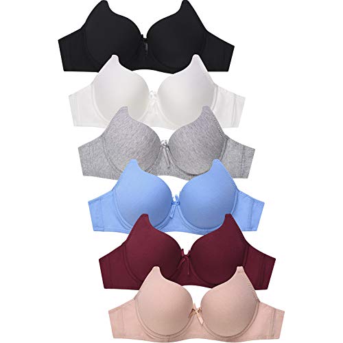 Image of Mamia Women's Basic Plain Bras, Pack of 6