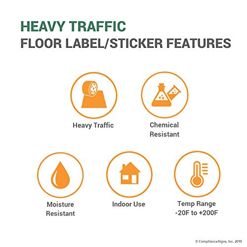ComplianceSigns. Com No Forklifts Beyond This Point Floor Label Decalque, vinil de tráfego pesado de
