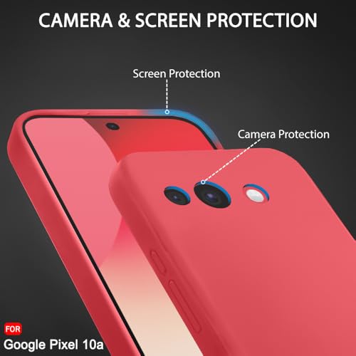 Image of TheGiftKart Genuine Liquid Silicone Back Cover Case for Google Pixel 10A | Soft Micro-Fibre Lining Inside | Camera Protection Bump | Shockproof Cover Case for Google Pixel 10A (Silicone, Berry)