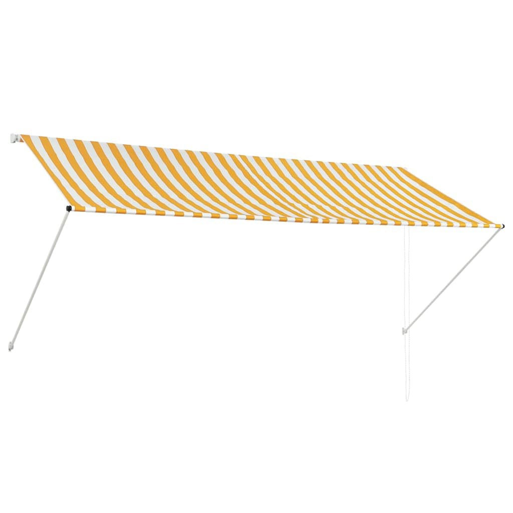 vidaXL Retractable Awning 300x150cm Yellow and White Window Canopy Sun Screen — image 1