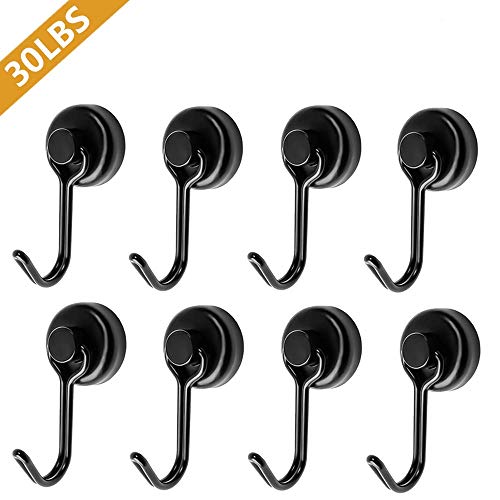 Tohoer Magnetic Hooks, Maximum 30lbs Heavy Duty Magnet Hook,Powerful Neodymium Magnets for Hanging