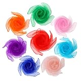 KADFEL 8 Pezzi Foulard in Nylon 60x60 cm per Danza e Giocoleria, Set Colorato per Ragazze, Sciarpe Leggere per Spettacoli Magici – foulard bambina