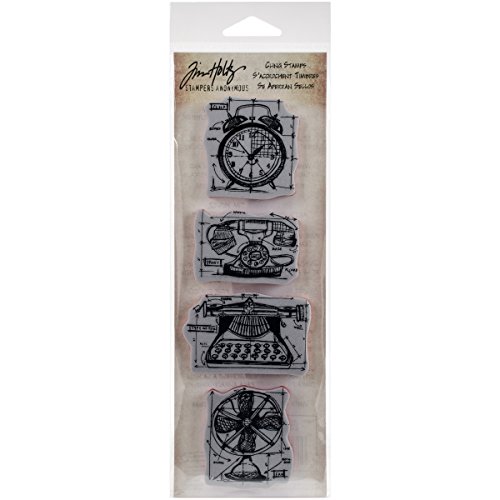 Stampers Anonymous Tim Holtz Mini Blueprints Strip Cling Rubber Stamps, 3 by 10, Vintage Stampers Anonymous Tim Holtz Mini Blueprints Strip Cling Rubber Stamps, 3" by 10", Vintage