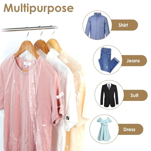10-60PCS Clothes Dust Cover Length 90-150cm Clear Plastic Garment Bags Dustproof Wardrobe Storage Bags for Home Shop Gusseted Garment Bags3