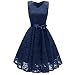 Zilosconcy Vestito da sera per matrimonio, spiaggia, da donna, estivo, lungo, da donna, per feste, da donna, in chiffon, estivo, da donna, taglie forti, da cocktail, Blu marino, L