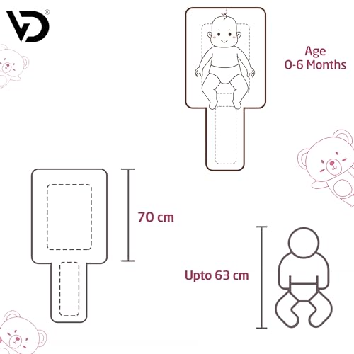 Image of VoiDrop 3 in 1 Baby Sleeping Bag & Carry Nest | Cotton Bedding Set for Infants & New Born Baby | Portable /Travel & Skin Friendly | Velvet Red