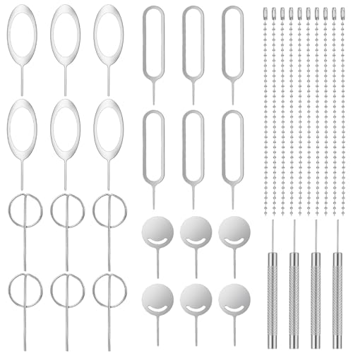 38Pcs Sim Card Removal Tool Sim Ejector Tools Phone Sims Card Removal Tools with Key Chain Phone Tray Opener Pin Smooth and Burr-Free for All Cell Phones