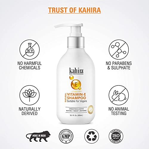 Image of Natural Vitamin-E Shampoo - Strengthen & Soothe Hair Care | Vegan, Reviving & Restoring Formula | Dermatologically Tested | 300ml