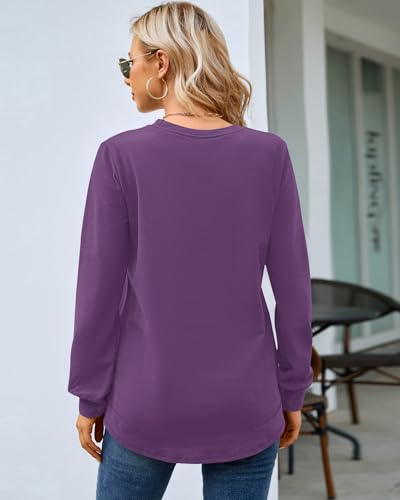 Image of MOLERANI Sweatshirts for Women Casual Long Sleeve Crewneck Shirt Tunic Tops | Pullovers, Soft Lightweight Warm Fabric, Loose Fit, Fall Winter Trendy Clothes, Daily Wear, Workout, Outdoor Outfits